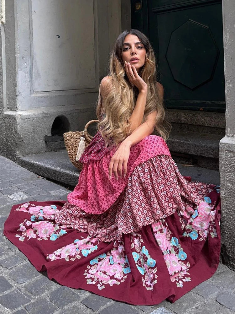  Vestido Longo com Babados