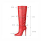 Pointed Toe Stiletto Boots for Women, Snake Pattern Sleeve, Long Tube Shoes, European and American Fashion, Winter