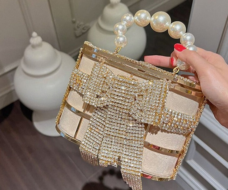 Bolsa de Balde Strass e Perola