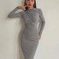   Vestido Longo Manga Comprida