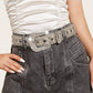 Cinto de Couro com Strass Y2k Punk
