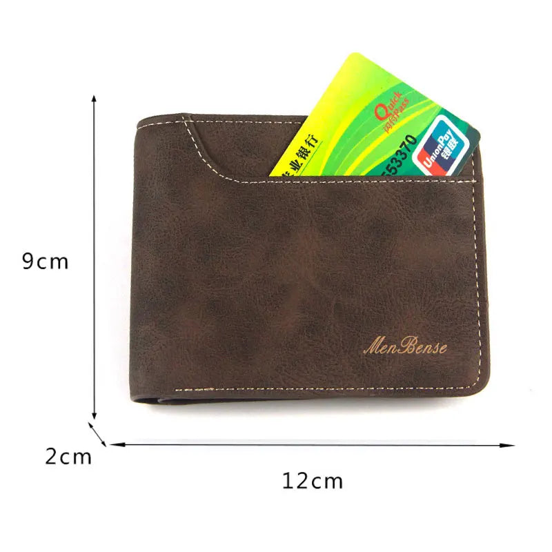 Carteira Masculina de Couro PU Estilo Retro