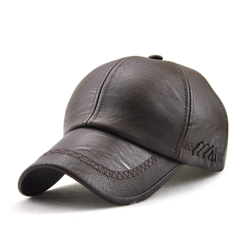 Boné de Couro PU Masculino Estilo Urbano