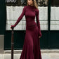  Vestido Longo Gola Alta  Vinho