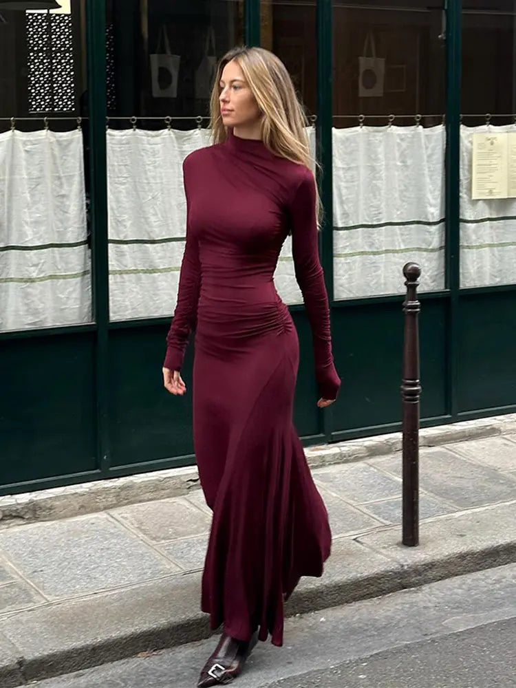  Vestido Longo Gola Alta 