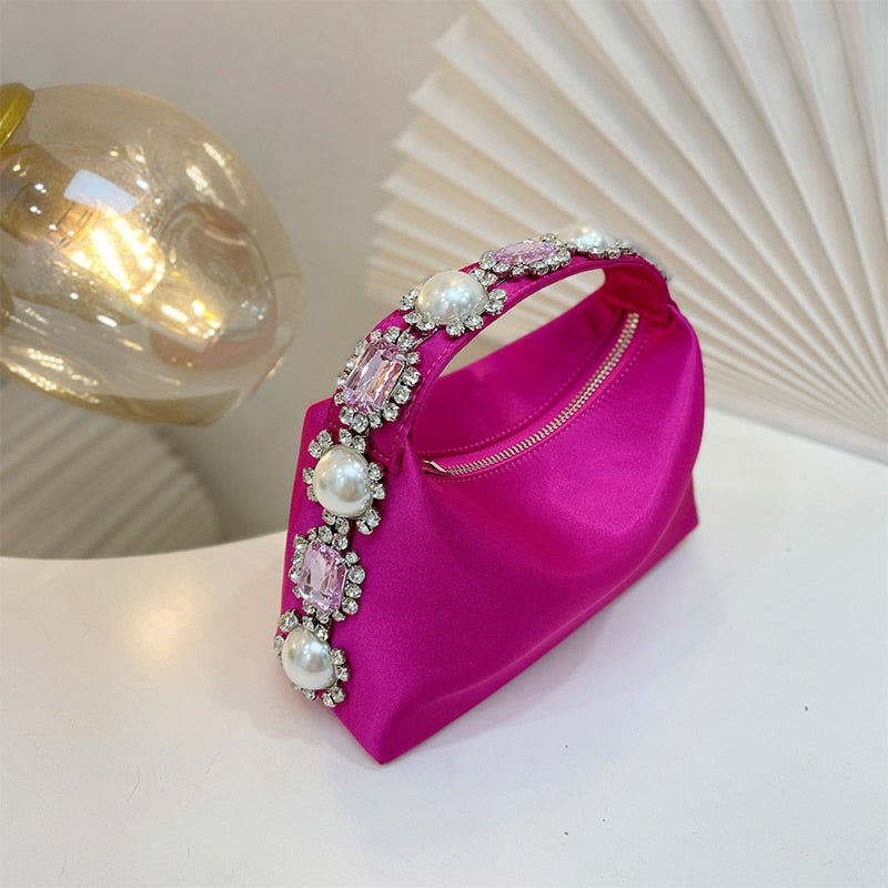 Necessaire de Cetim e Pedras