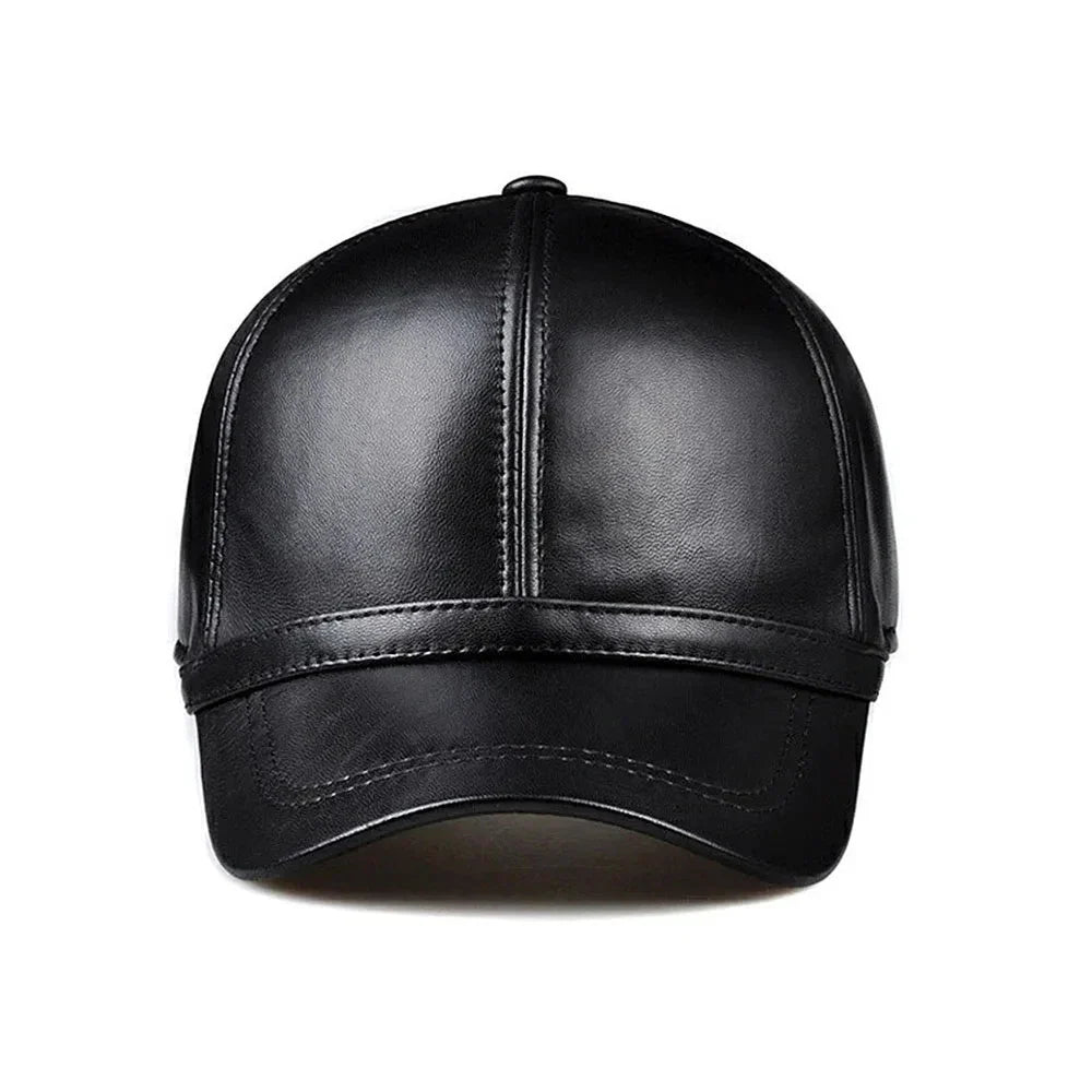 Boné Masculino de Couro Legítimo Ajustável