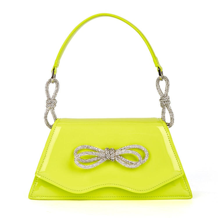Bolsa Ombro Strass e Laço