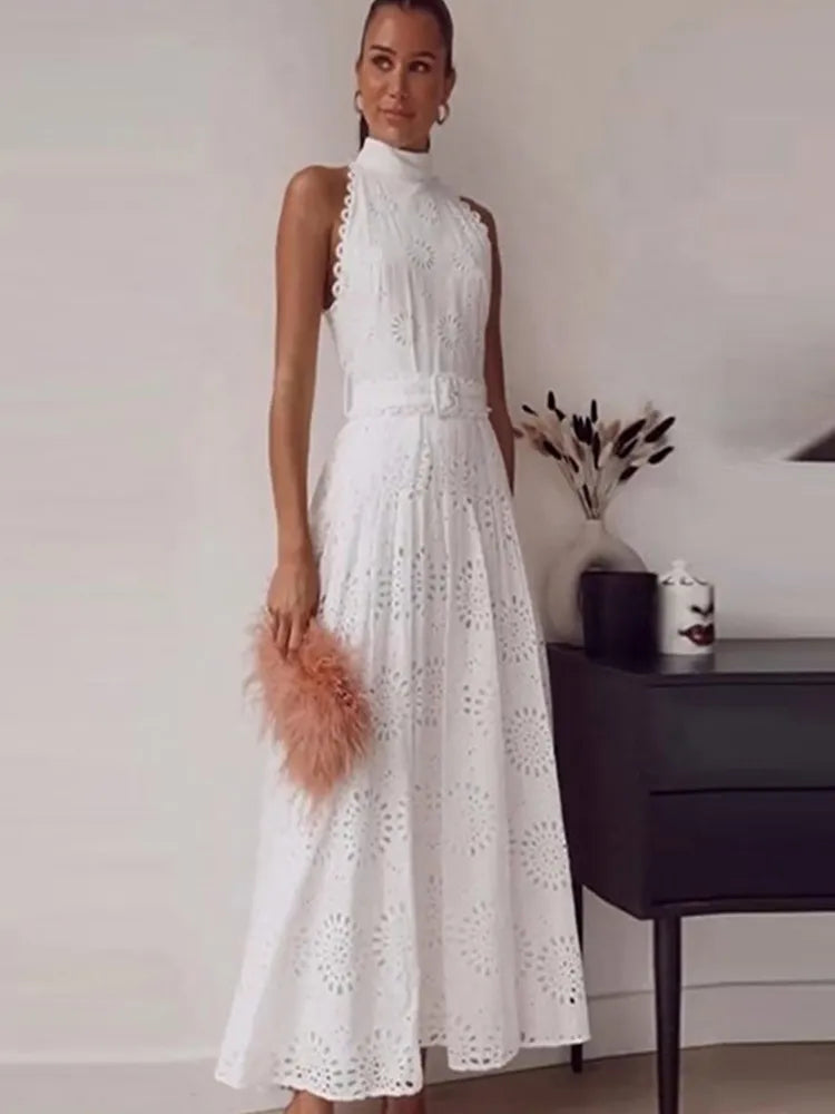 Vestido Laise Midi Bordado
