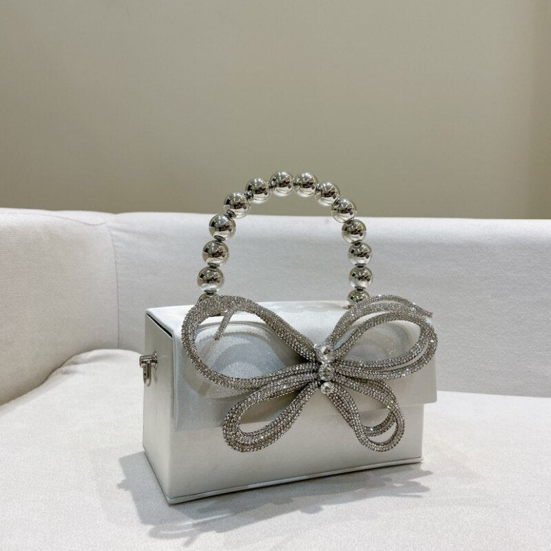 Mini Bolsa Strass Laço