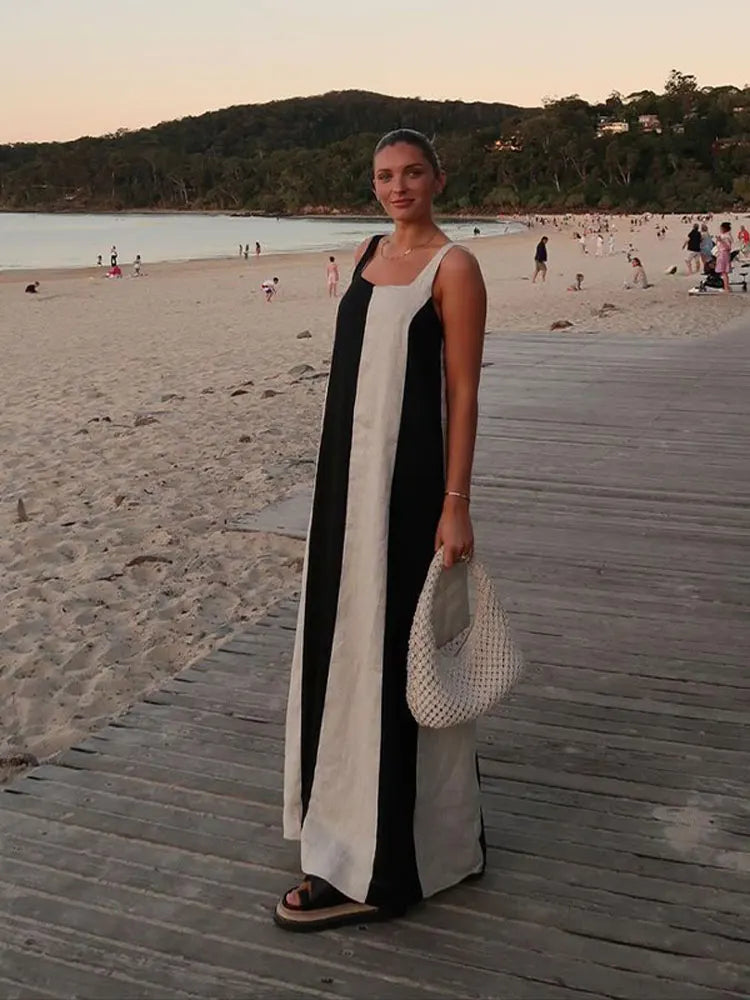 Vestido Longo Listrado