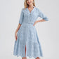  Vestido Laise Bordado com Cinto 