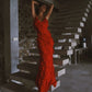 Vestido Longo no Chiffon com Babados