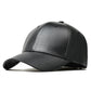 Boné de Couro Preto Masculino Estilo Hip Hop