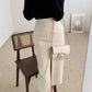  Saia Midi de Couro com Bolso