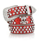 Cinto de Couro com Strass Y2k Punk