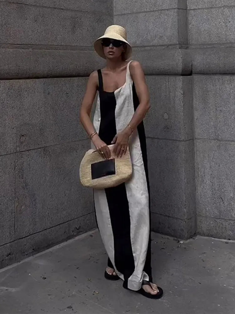 Vestido Longo Listrado