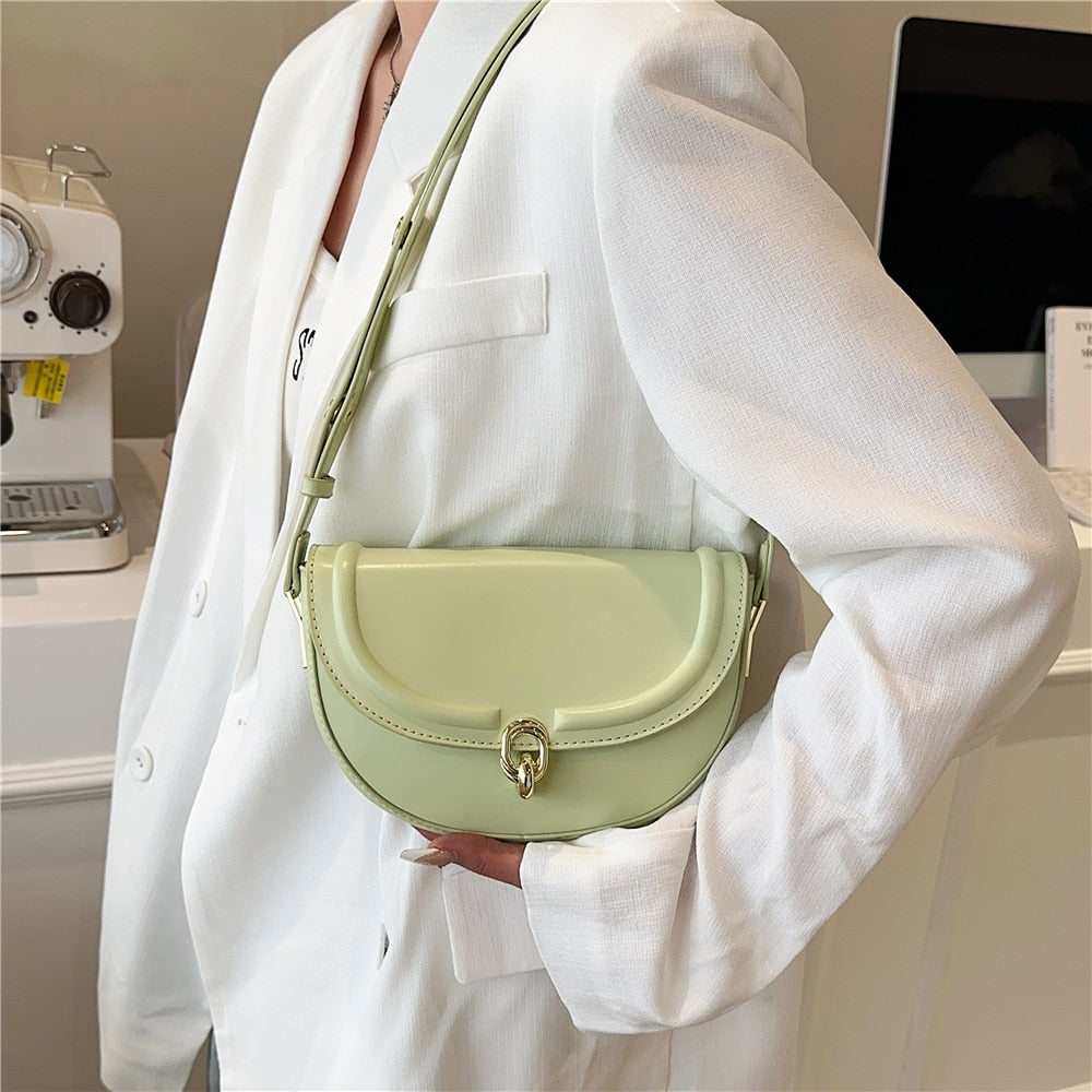 Bolsa de Ombro de Couro Verde