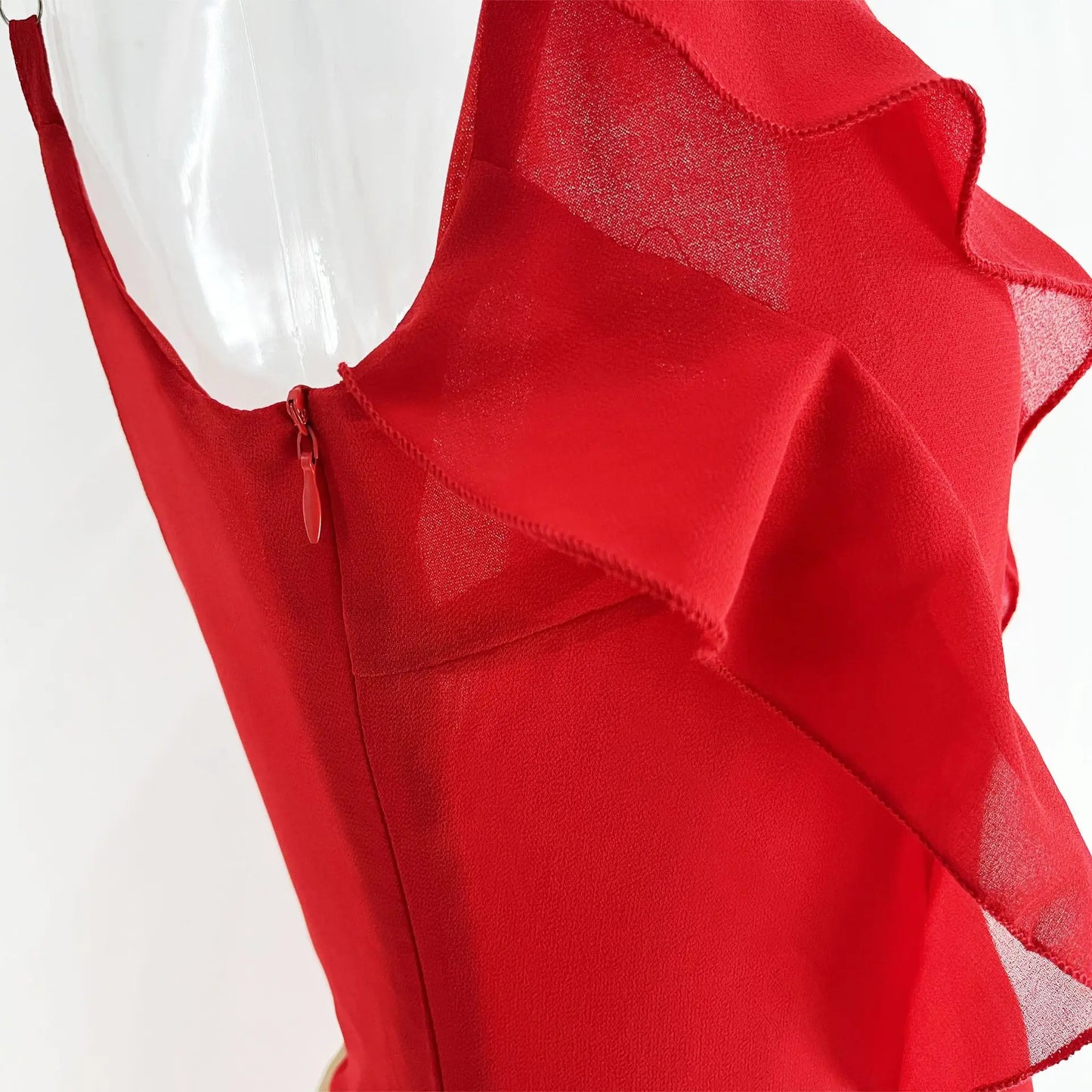 Vestido Longo no Chiffon com Babados