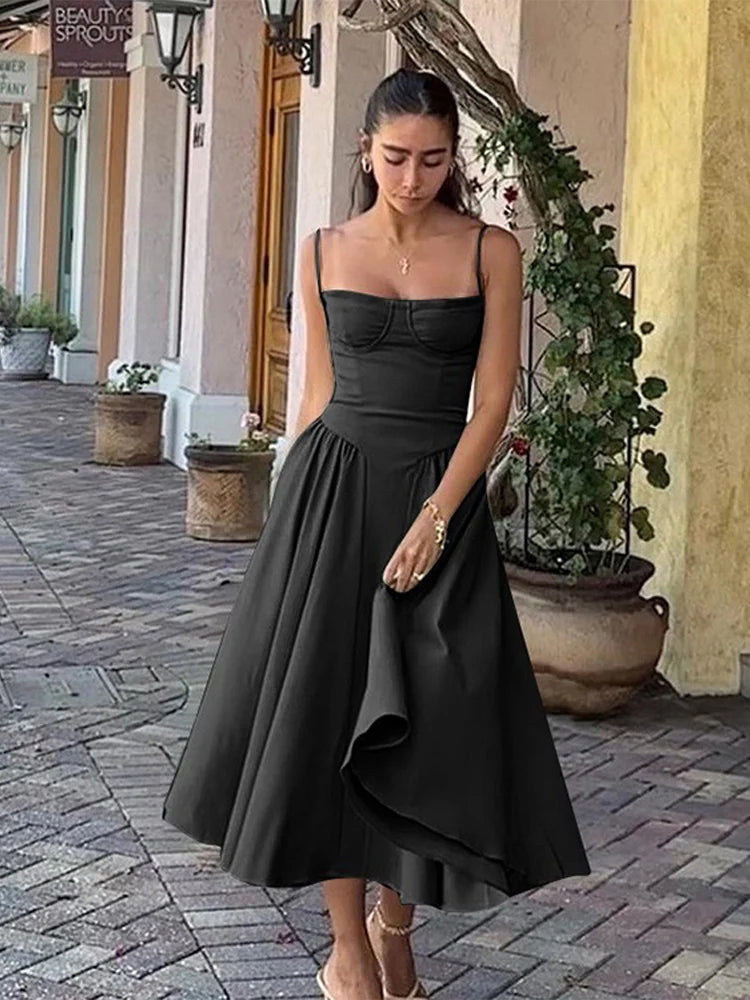  Vestido Longo Corset Retro 