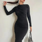  Vestido Longo Manga Comprida