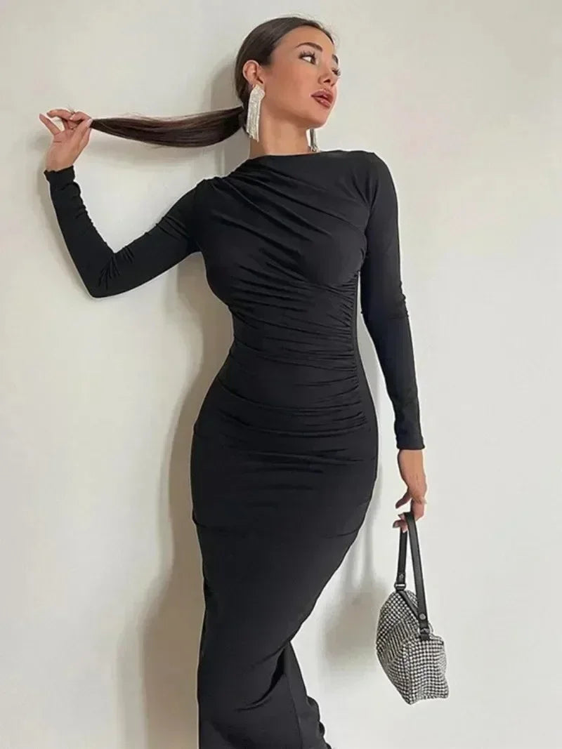  Vestido Longo Manga Comprida
