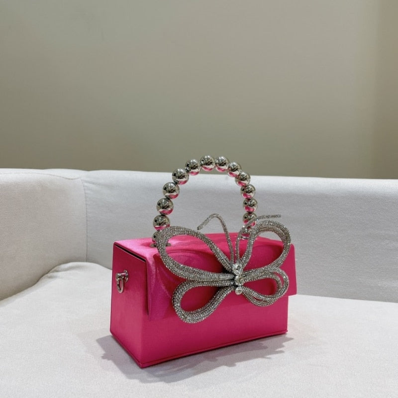 Mini Bolsa Strass Laço
