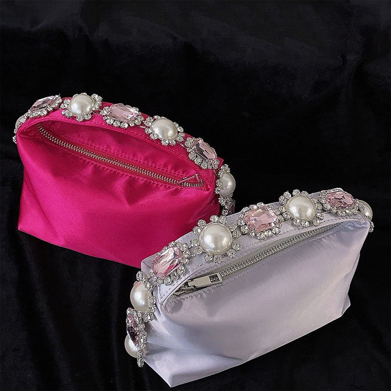 Necessaire de Cetim e Pedras