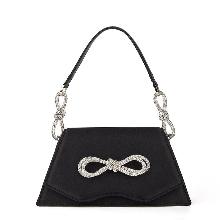Bolsa Ombro Strass e Laço
