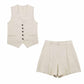 Conjunto Alfaiataria Short e Colete Linho