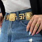 Cinto  Calça Jeans Corrente Leao Metal  Feminino