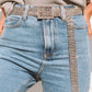 Cinto Feminino Corrente Strass Brilhante Prata