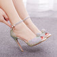 Sandália Peep Toe Strass 
