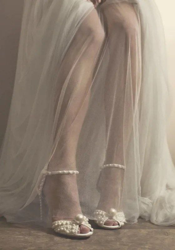 Sandália Peep Toe Pérola 