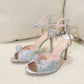 Sandália Peep Toe Strass