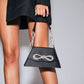 Bolsa Ombro Strass e Laço Preto