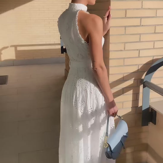 Vestido Laise Midi Bordado
