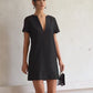 Vestido Casual Curto com Decote V
