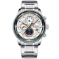 Relógio quartzo com pulseira de aço