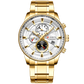 Relógio quartzo com pulseira de aço