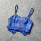 Top Cropped Couro Colorido