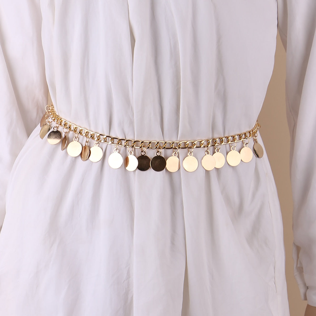Cinto Corrente Metal Feminino Glamuroso