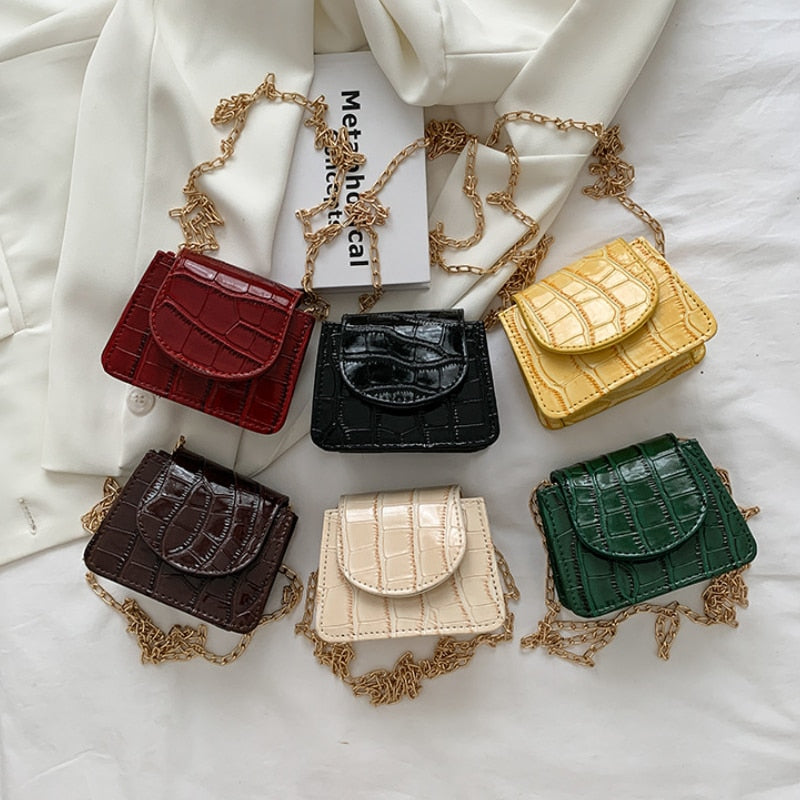 Bolsa Mini Bag de Couro Croc