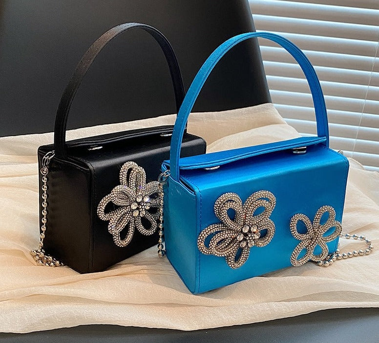 Mini Bolsa Caixa Quadrada Strass